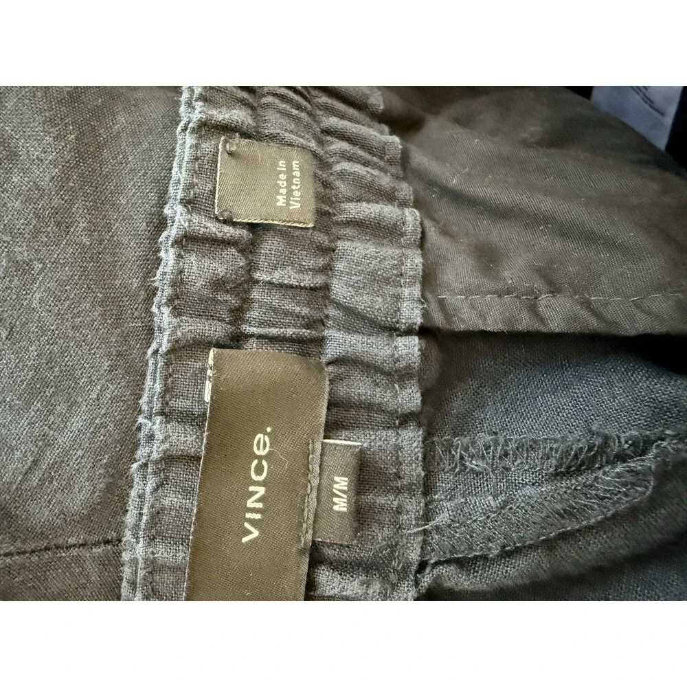 VINCE Classic Fit Owen Hemp Lightweight Navy Blue Pant Mens Sz M Elastic Waist